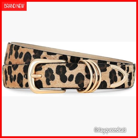 Faux Leather Belt with Gold Buckle Sizes S-XL for Waist 26-43 Inches